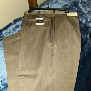 Roundtree & Yorke Gray Dress Pants Flat Front Size 34x32